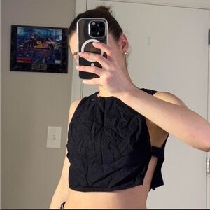 Reformation Black Sleeveless Crop Top